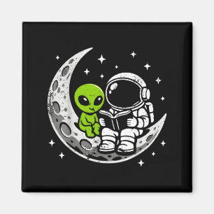Imã Astronauta lendo livro alienígena lua espaço 