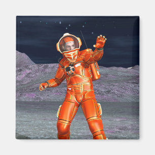 Imã Astronauta Mars Space Explorer no Planeta de Alien