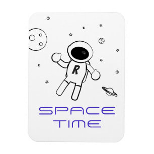 Ímã Astronauta no espaço - arte esboçada em preto & 
