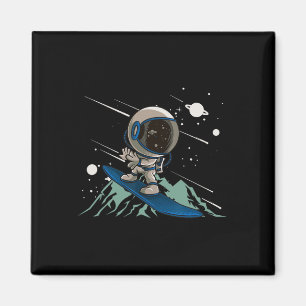 Imã Astronauta Snowboarder Montes Descida Estilo Livre