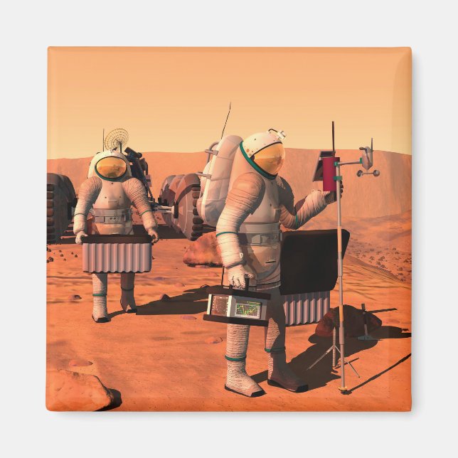 Imã Astronautas Montando Equipamento Meteorológico Em  (Frente)