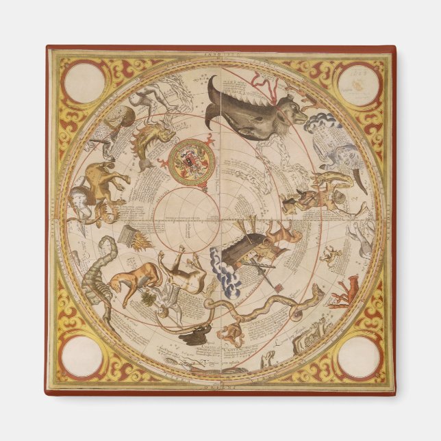 Imã Astronomia Antiga, Mapa Estelar Planisfério Celest (Frente)