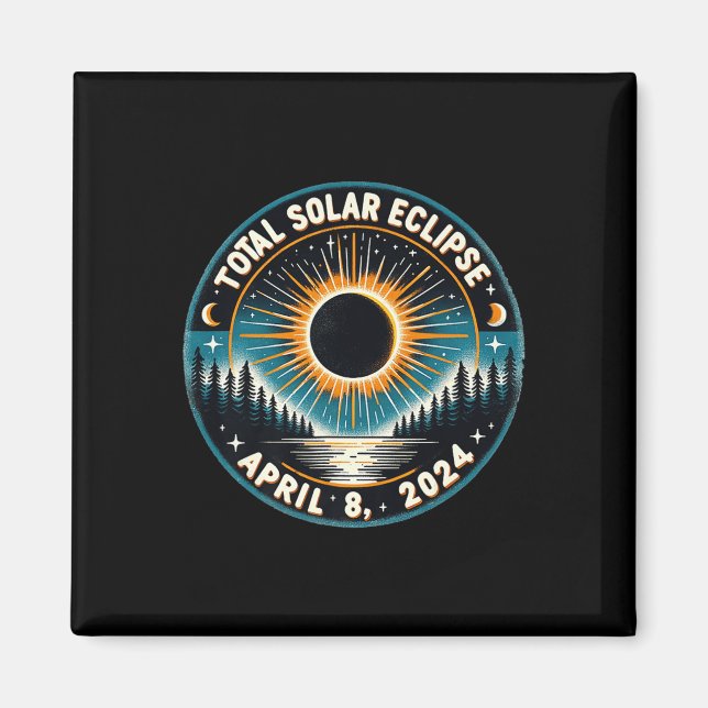 Imã Astronomia Solar Eclipse Vintage 2024 Eclipse Sola (Frente)