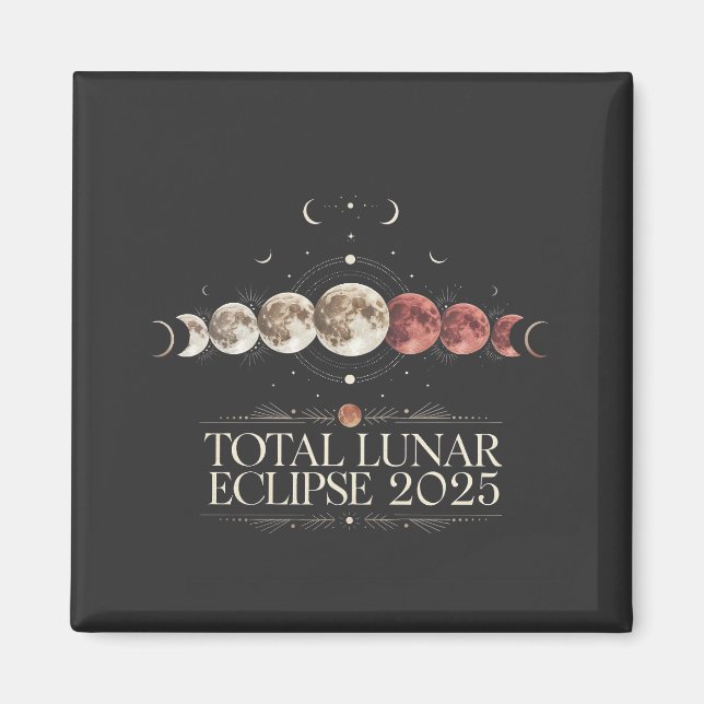 Imã Astronomia Total Lunar Eclipse 2025 Noroeste dos E (Frente)