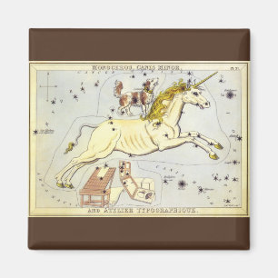 Imã Astronomia Vintage, Constelação do Monoceros Unicó
