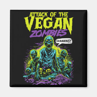 Imã Ataque dos Zumbis Veganos Halloween Vegetariano
