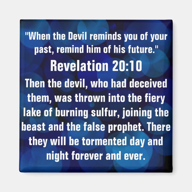 Imã Ataque espiritual bíblia Verso Revelação 20:10 (Frente)