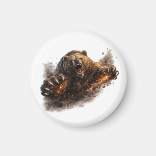Imã Ataque Feroz de Urso – Design de Animal de Poder