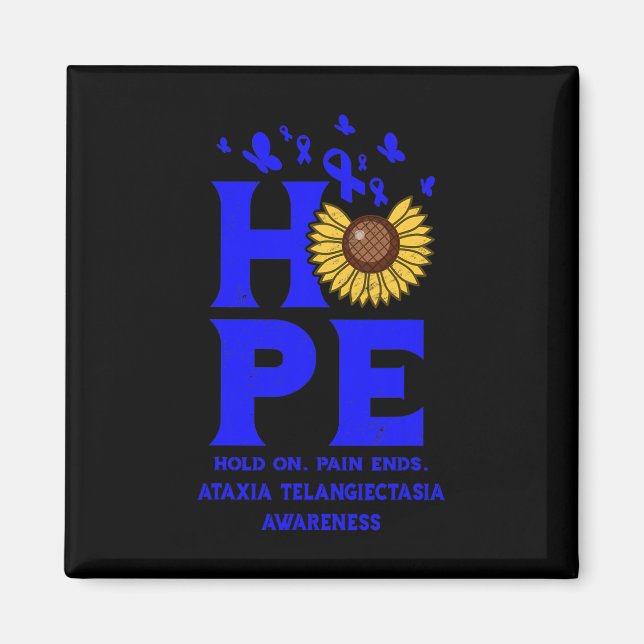 Imã Ataxia Telangiectasia Blue Hope Vintage Girassol (Frente)