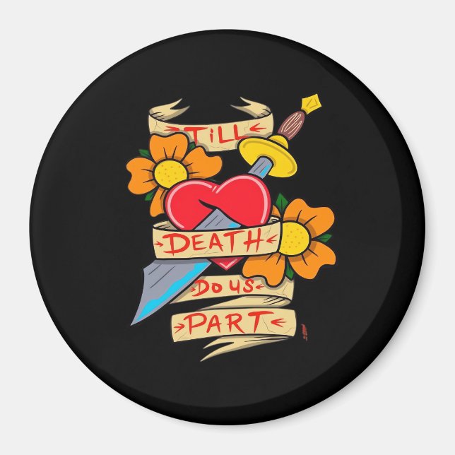 Imã Até a morte nos separamos da tatuagem de vintagem  (Frente)