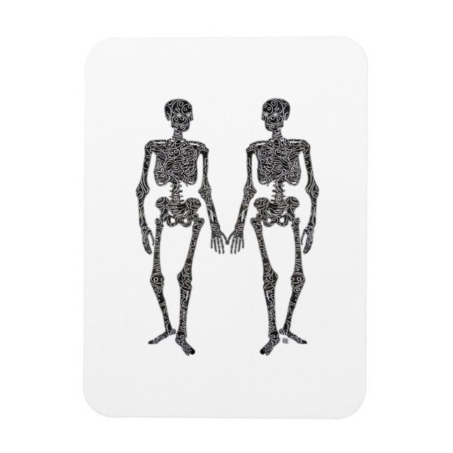 Ímã Até que a Morte nos Separe 2 Esqueletos Clássico (Vertical)