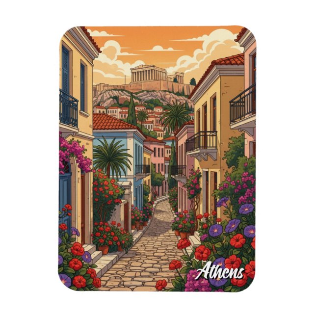 Ímã Atenas Plaka Grécia Viagem (Vertical)