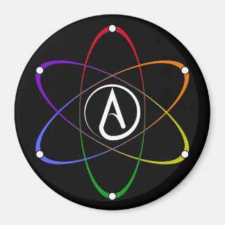 Imã Atheist Atom Symbol Rainbow White