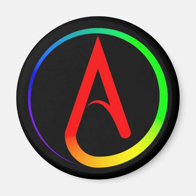 Imã Atheist Symbol Rainbow (Frente)