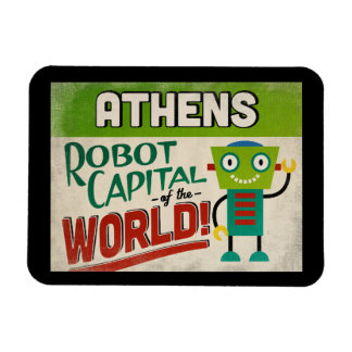 Ímã Athens Georgia Robot - Funny Vintage
