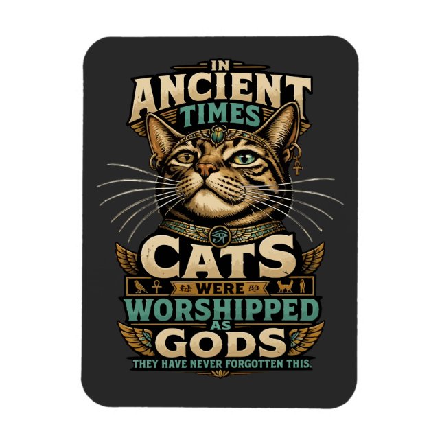 Ímã Atitude de Gata Marrom Antiga (Vertical)