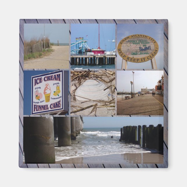 Imã Atlantic City - Colagem de Fotos (Frente)