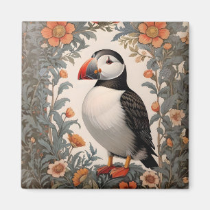 Imã Atlantic Puffin William Morris Inspirou Floral