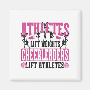 Imã Atletas de Cheer Cheerleading Levantam Pesos Cheer