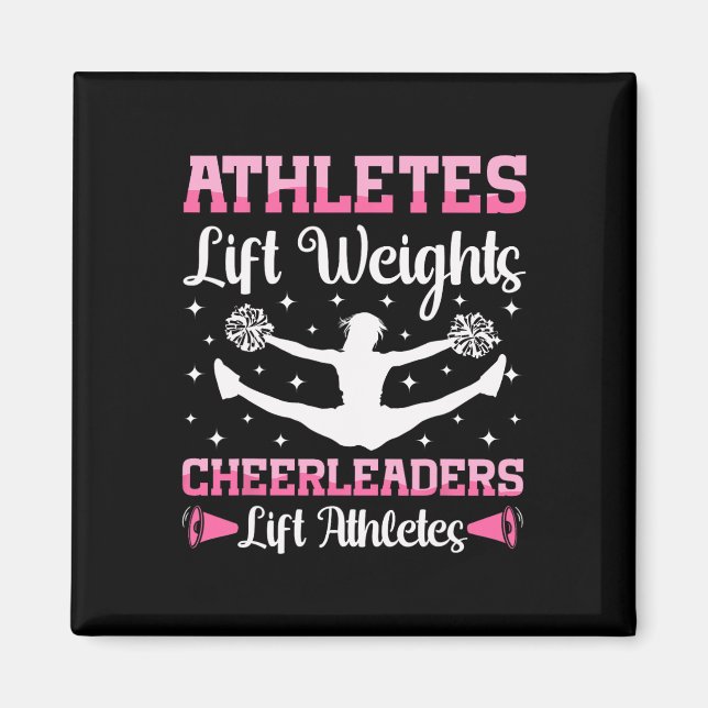 Imã Atletas de Cheerleading Cheer Levantam Pesos Cheer (Frente)
