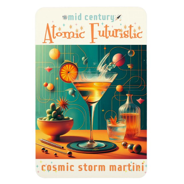 Ímã Atomic Futuristic Cosmic Storm Martini (Vertical)