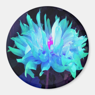 Imã Atordoamento de Aqua Blue e Green Cactus Dahlia