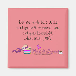 Imã Atos 16:31 Magnet da autora Lisa M. Prysock