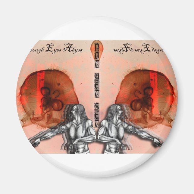 Imã "Através do Abismo dos Olhos" Merch (Frente)