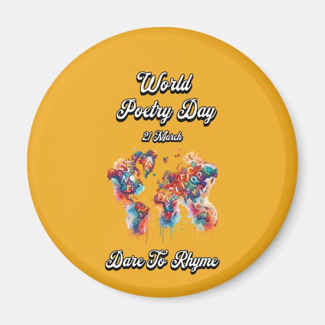 Imã Atrevo-me a Rhyme. Dia Mundial da Poesia. (Frente)