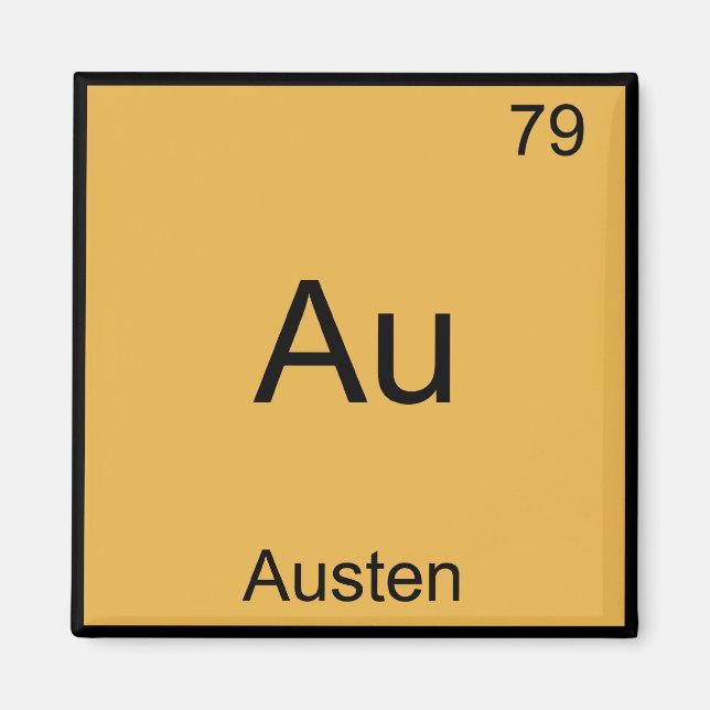 Imã Au - Austen Funny Chemistry Elelement Symbol T-Shi (Frente)