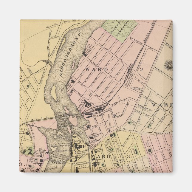 Imã Auburn, mapa de Lewiston (Frente)