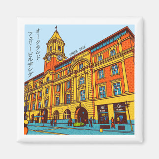 Imã Auckland Ferry Building Pop Art Retro Magnet