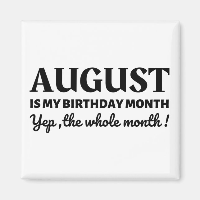 Imã August é meu aniversário (Frente)