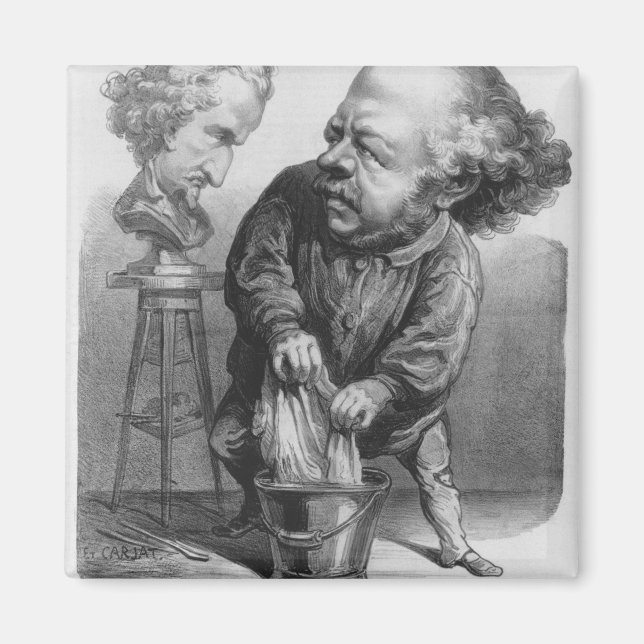 Imã Auguste Preault (1809-79), caricatura de Le Bou (Frente)