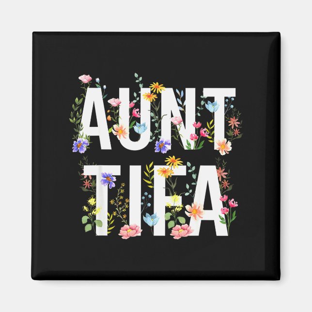 Imã Aunt Tifa - Retro Wildflowers Floral Feminist Mom  (Frente)