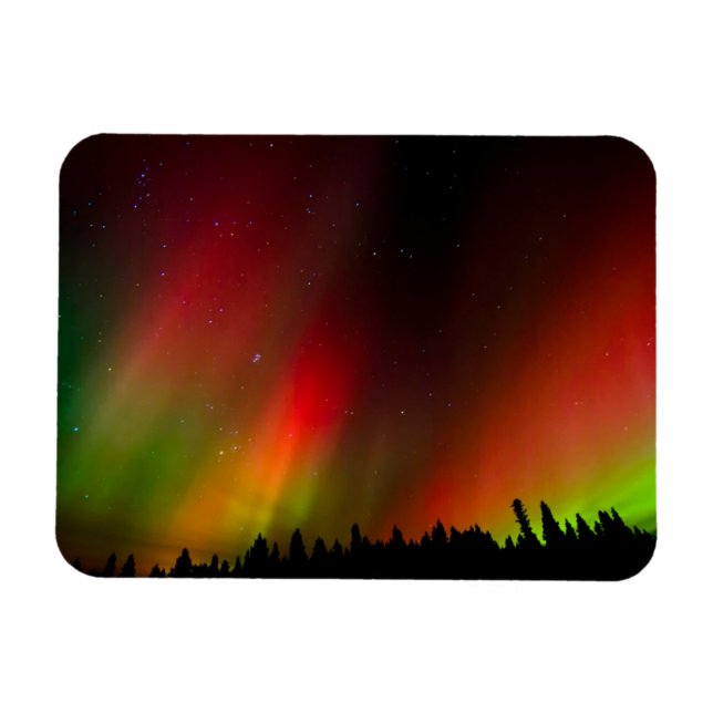 Ímã Aurora Boreal e árvores (Horizontal)
