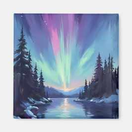 Imã Aurora Boreal | Luzes do Norte Aquarela