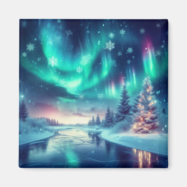 Imã aurora borealis/Natal/Inverno (Frente)