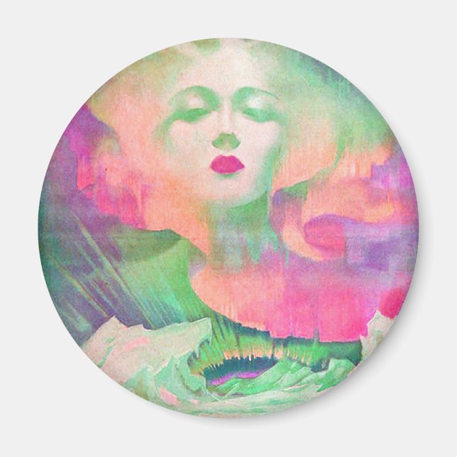Imã Aurora por Clive Henry colorido rosa (Frente)