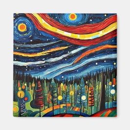 Imã Aurora sobre a floresta