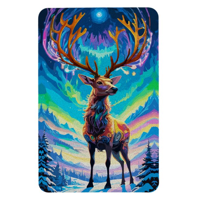 Ímã Aurora Stag: Magia na Noite (Vertical)