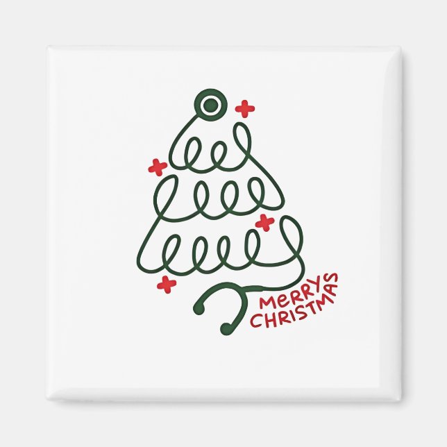 Imã Auscultador Luzes Árvore de Natal Roupas de Enferm (Frente)