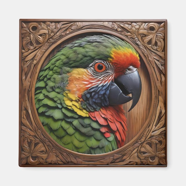 Imã Aussie Spirit: Um Lorikeet Empoleirado Em Madeira  (Frente)