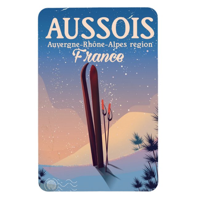 Ímã Aussois Auvergne-Rhône-Alpes France poster de esqu (Vertical)