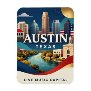 Ímã Austin Texas Música Ao Vivo Viagem Herança