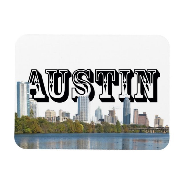 Ímã Austin TX Skyline com Austin no Sky Magnet (Horizontal)