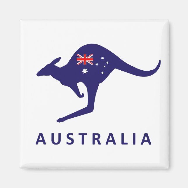 IMÃ AUSTRÁLIA KANGAROO FLAG MAGNET (Frente)