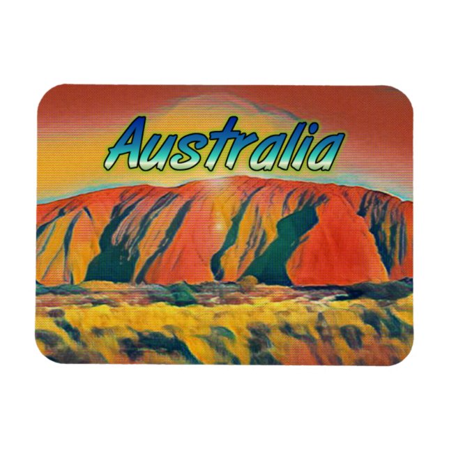 Ímã Austrália Uluru Ayers Rock surreal (Horizontal)