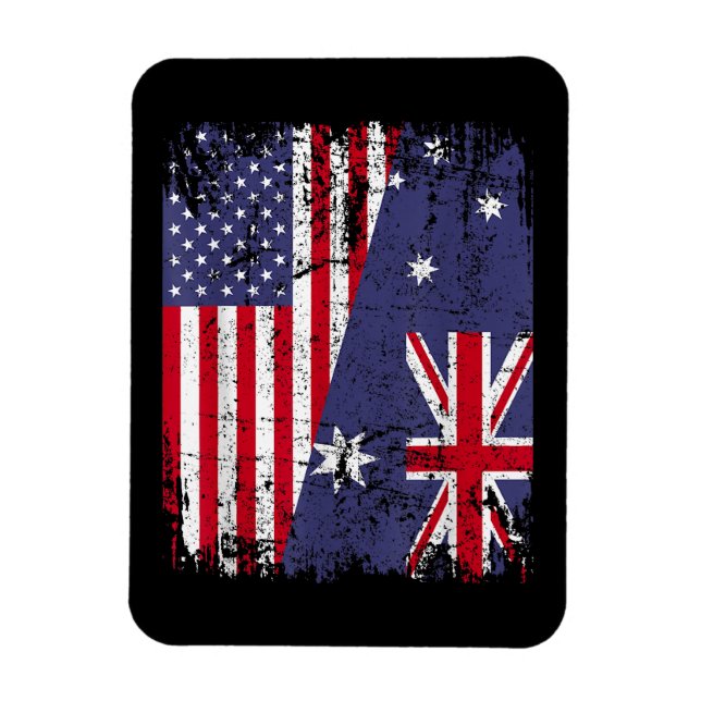 Ímã AUSTRALIANA ROOTS Half American Flag AUSTRÁLIA (Vertical)