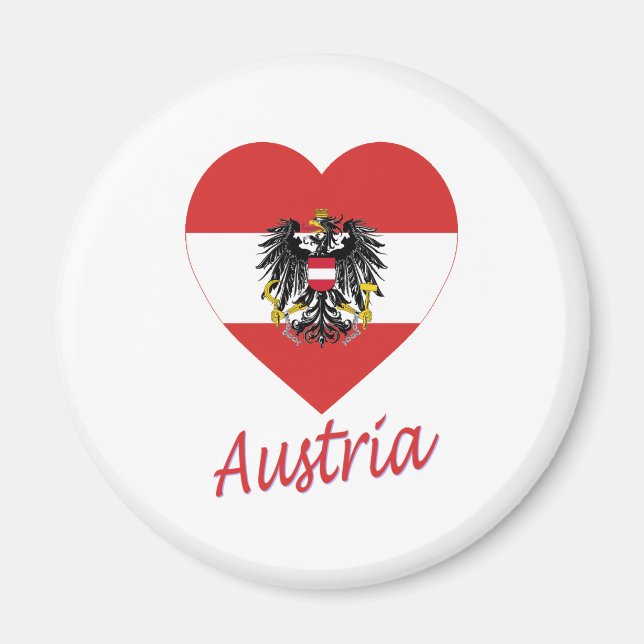 Imã Austria Flag Heart (Frente)